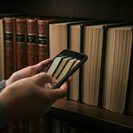 Leafed bookshelf and barcode scanning to add books without creating a social account